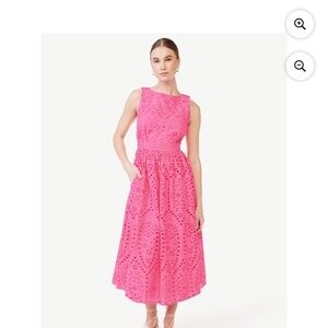 Pink Sleeveless Midi Dress